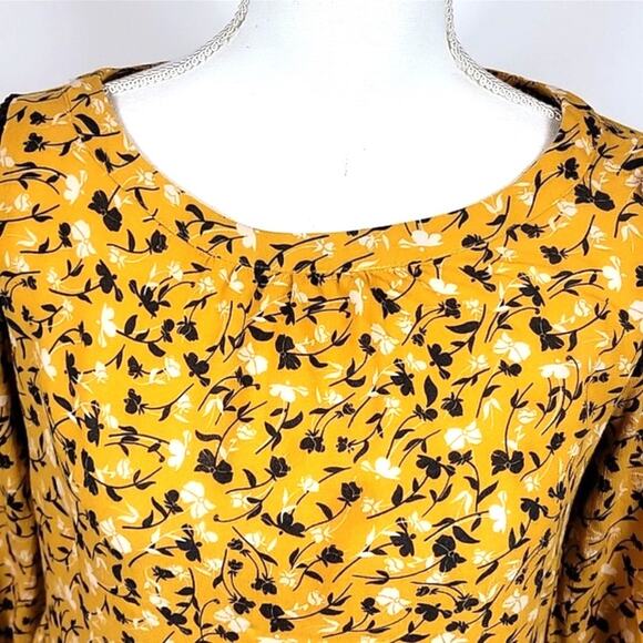 Anthropologie Maeve Cheyenne Mustard Yellow Peplum Top Blouse - size xs - Picture 3 of 11
